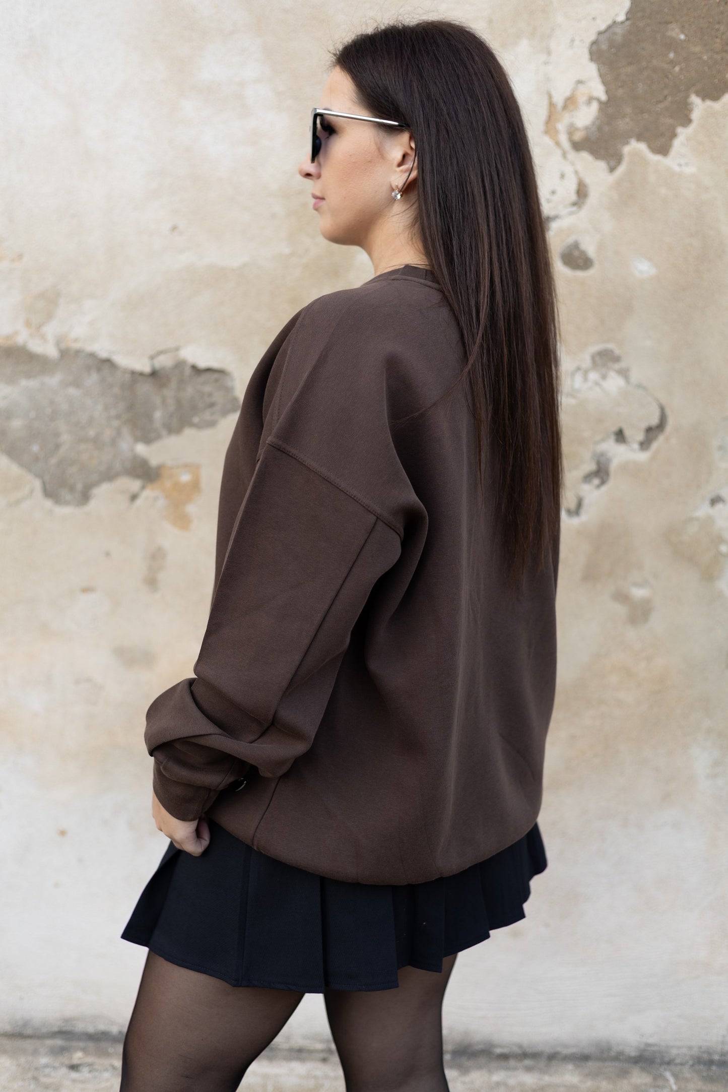 Oversize DŽEMPERIS - brūns