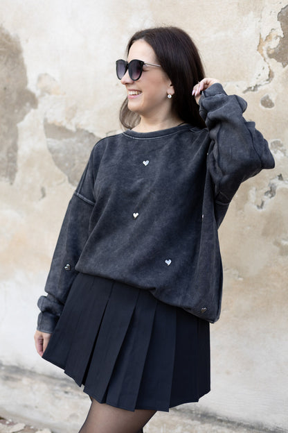 Oversize DŽEMPERIS - tumši pelēks