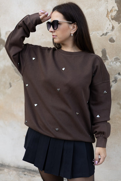 Oversize DŽEMPERIS - brūns