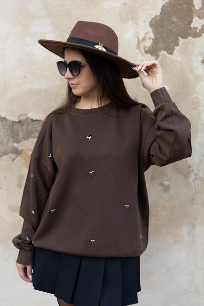 Oversize DŽEMPERIS - brūns