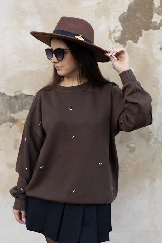 Oversize DŽEMPERIS - brūns